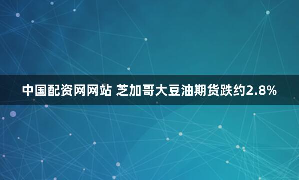 中国配资网网站 芝加哥大豆油期货跌约2.8%